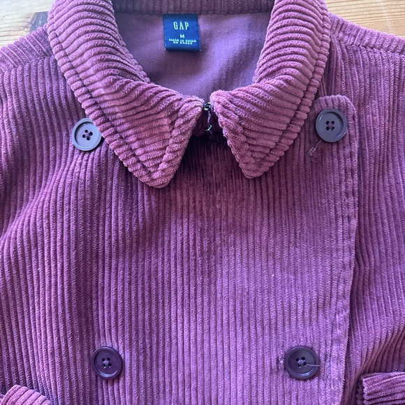 Vintage Wide Whale Corduroy Belted Trench Coat in Soft Raspberry • EUC• Size M - Picture 7 of 16